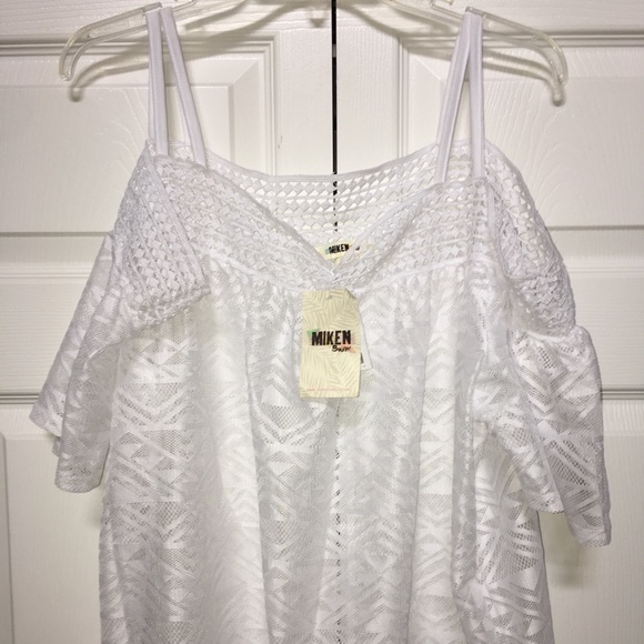 🆕🏖SWIM SUIT-COVER UP. WHITE MESH. WEAR STRAPS UP OR DOWN. BRAND NEW. - Picture 4 of 6